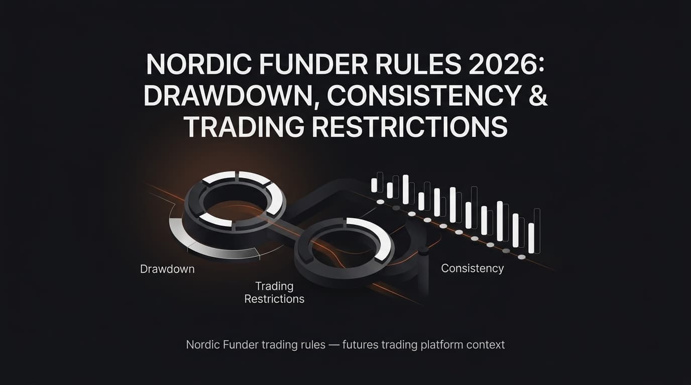 Nordic Funder Rules 2026: Drawdown, Consistency & Trading Restrictions — Nordic Funder trading rules — futures trading platform context, abstract editorial illustration