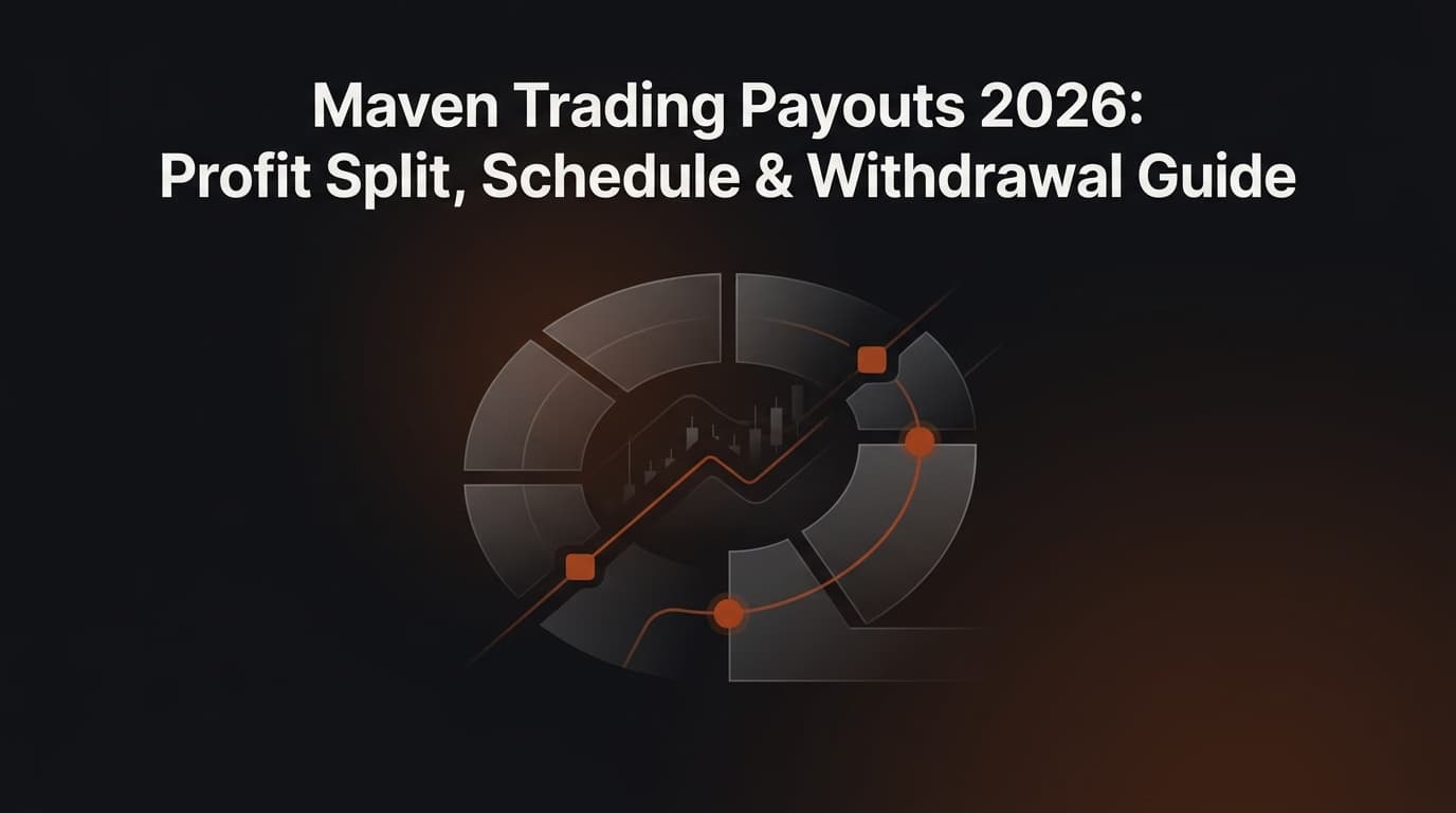 Maven Trading Payouts 2026: Profit Split, Schedule & Withdrawal Guide — Maven Trading payouts — futures trading platform context, abstract editorial illustration