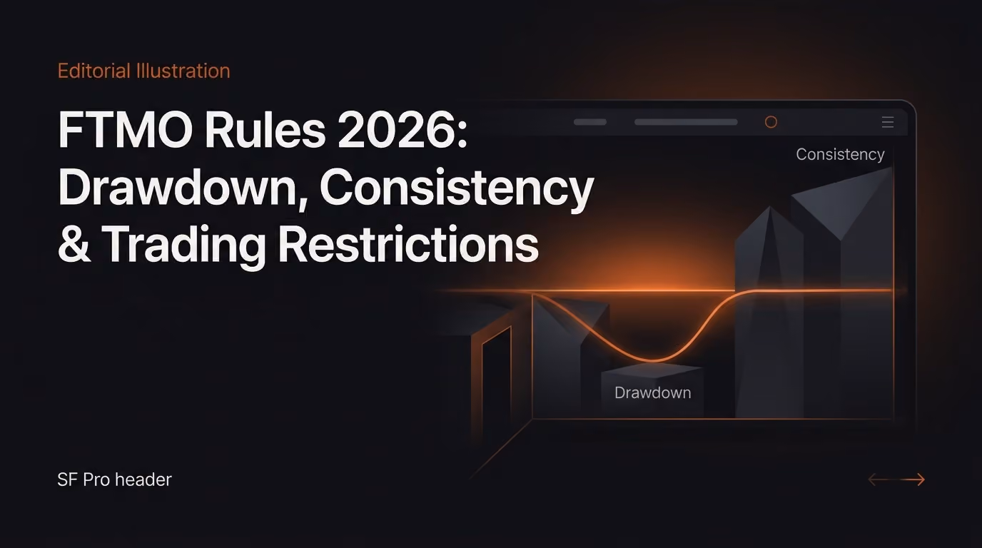 FTMO Rules 2026: Drawdown, Consistency & Trading Restrictions — Ftmo trading rules — futures trading platform context, abstract editorial illustration