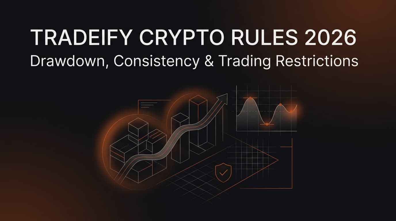Tradeify Crypto Rules 2026: Drawdown, Consistency & Trading Restrictions — Tradeify Crypto rules — futures trading platform context, abstract editorial illustration