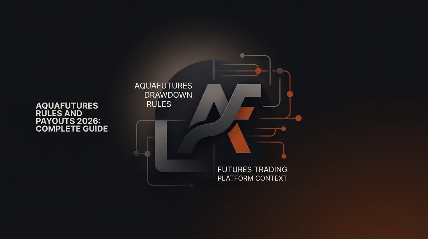 AquaFutures Rules and Payouts 2026: Complete Guide — Aquafutures drawdown rules — futures trading platform context, abstract editorial illustration