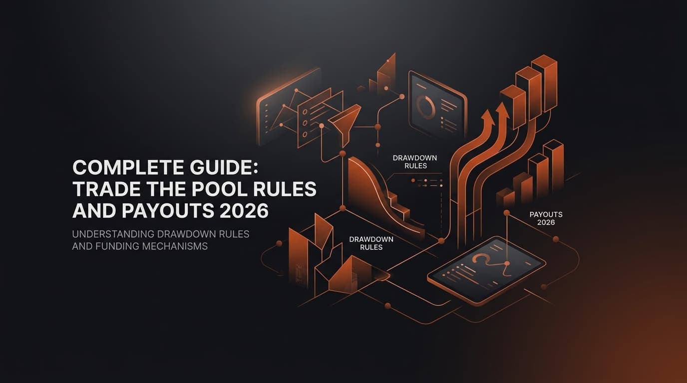 Trade The Pool Rules and Payouts 2026: Complete Guide — Trade The Pool drawdown rules — futures trading platform context, abstract editorial illustration