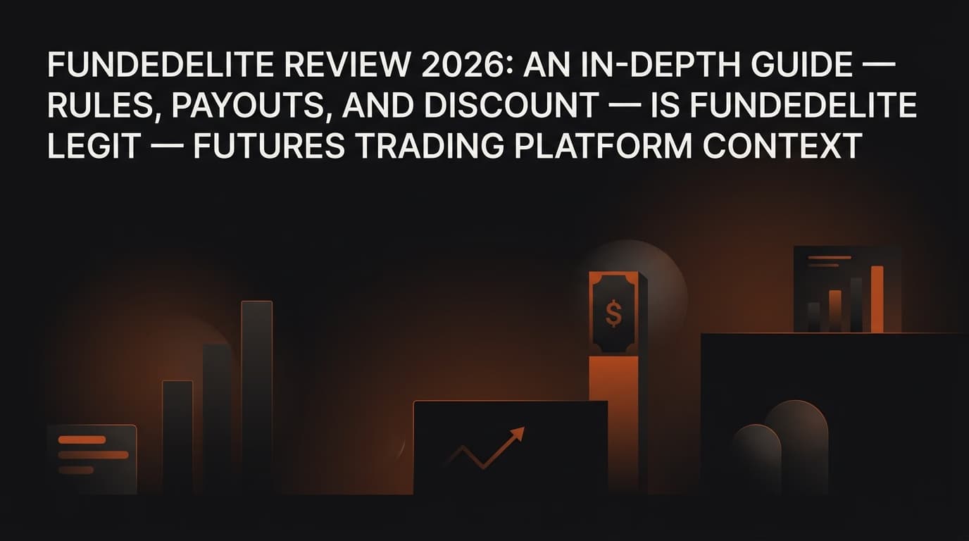 FundedElite Review 2026: An In-Depth Guide - Rules, Payouts, and Discount ā is Fundedelite legit ā futures trading platform context, abstract editorial illustration
