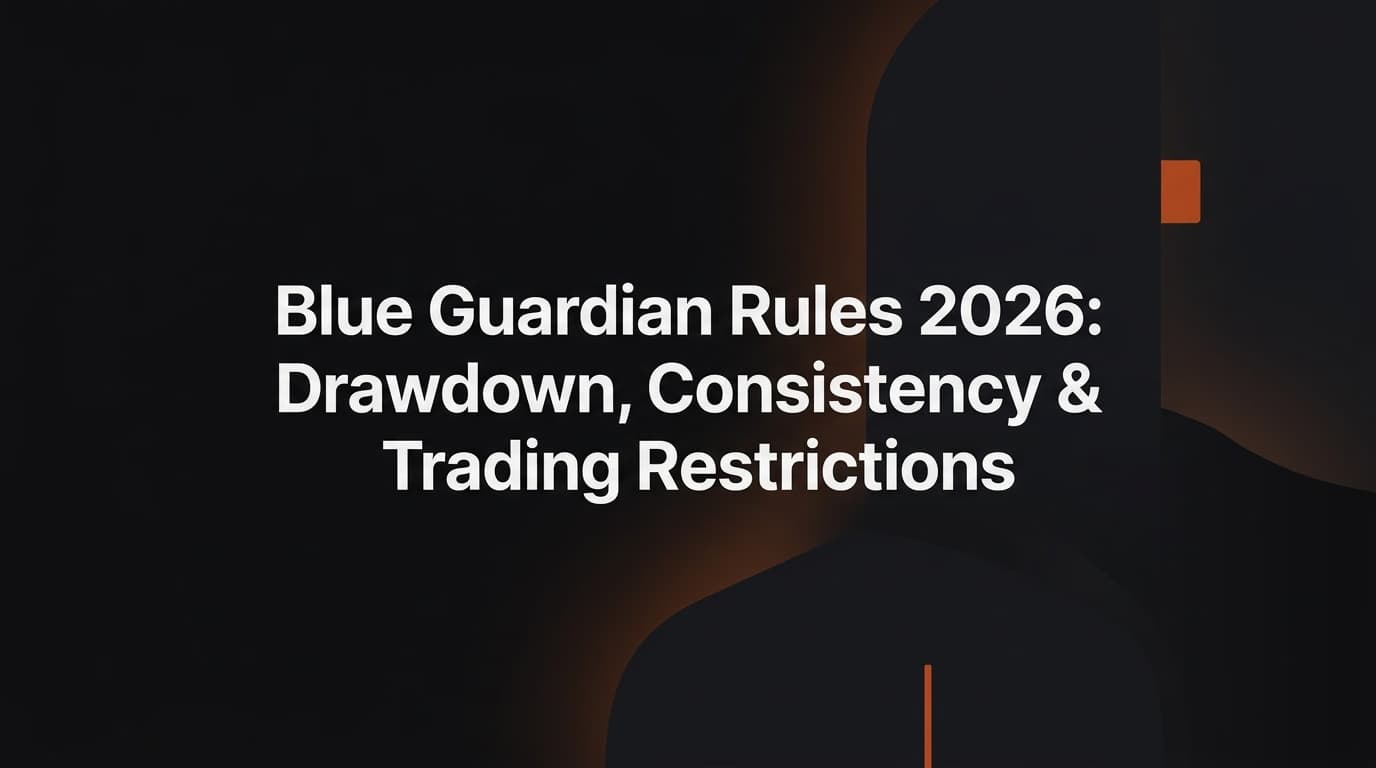 Blue Guardian Rules 2026: Drawdown, Consistency & Trading Restrictions — Blue Guardian trading rules — futures trading platform context, abstract editorial illustration