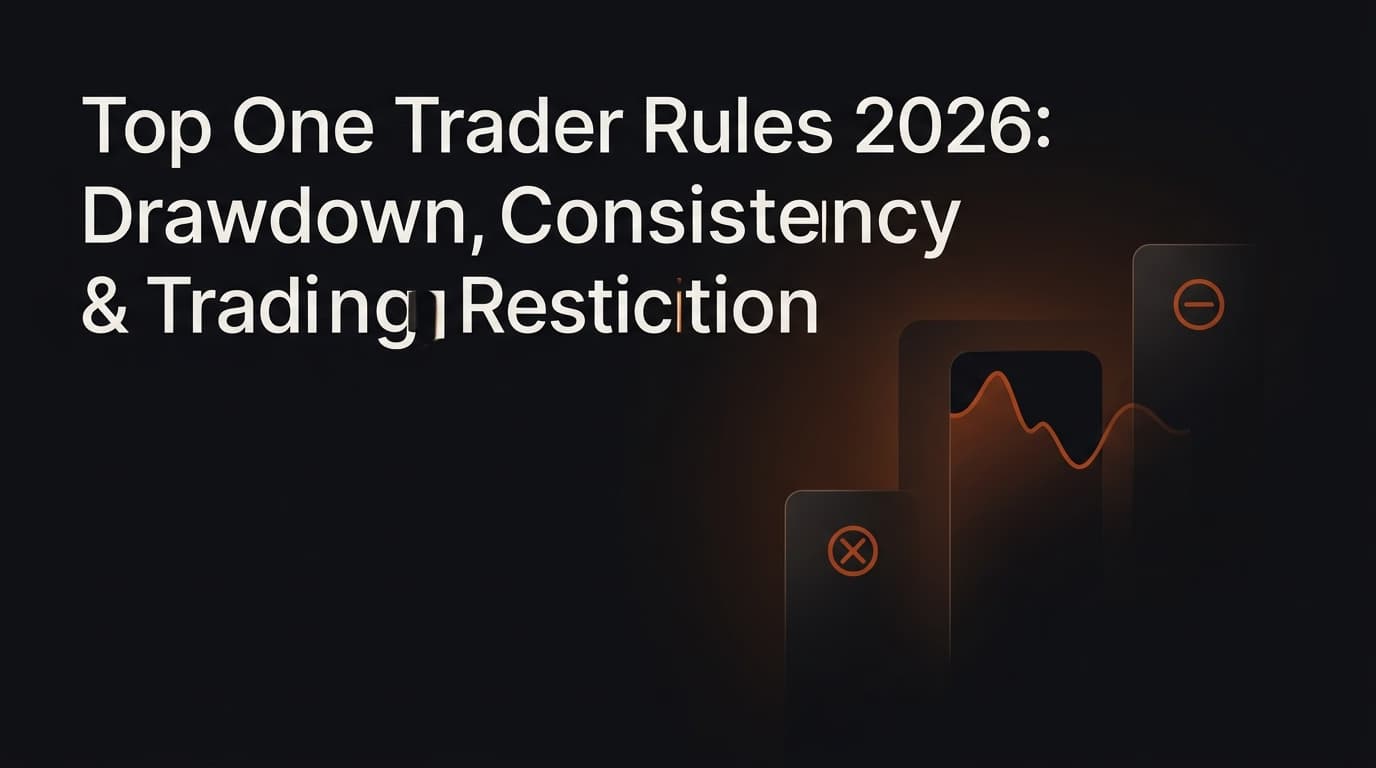 Top One Trader Rules 2026: Drawdown, Consistency & Trading Restrictions — Top One Trader trading rules — futures trading platform context, abstract editorial illustration