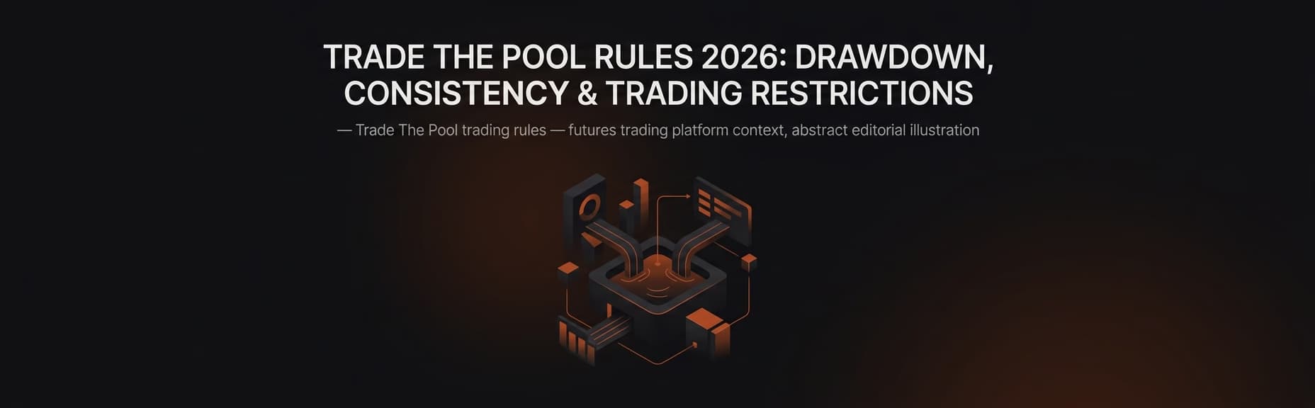 Trade The Pool Rules 2026: Drawdown, Consistency & Trading Restrictions — Trade The Pool trading rules — futures trading platform context, abstract editorial illustration