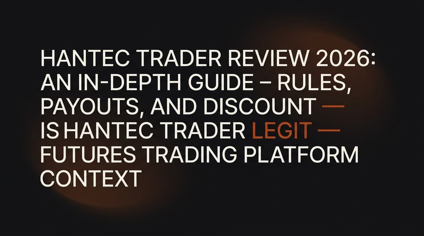 Hantec Trader Review 2026: An In-Depth Guide - Rules, Payouts, and Discount ā is Hantec Trader legit ā futures trading platform context, abstract editorial illustration
